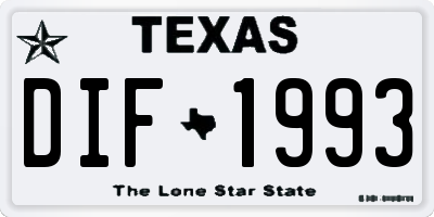 TX license plate DIF1993