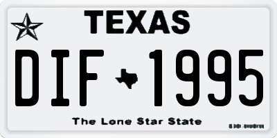 TX license plate DIF1995