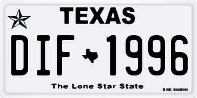 TX license plate DIF1996