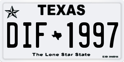 TX license plate DIF1997