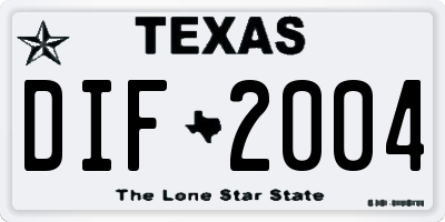 TX license plate DIF2004