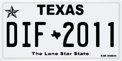 TX license plate DIF2011