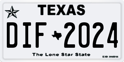 TX license plate DIF2024