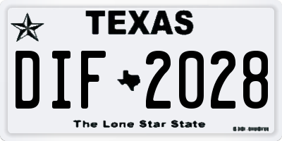 TX license plate DIF2028