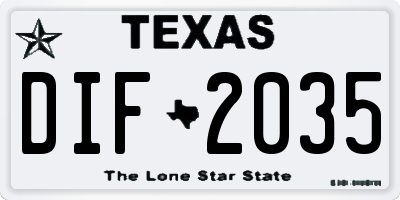 TX license plate DIF2035