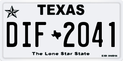 TX license plate DIF2041