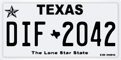 TX license plate DIF2042