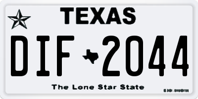 TX license plate DIF2044
