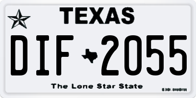 TX license plate DIF2055