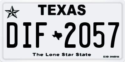 TX license plate DIF2057