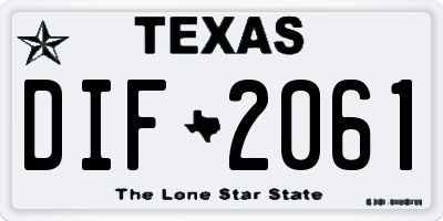 TX license plate DIF2061