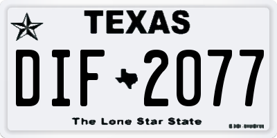 TX license plate DIF2077