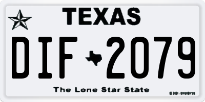 TX license plate DIF2079