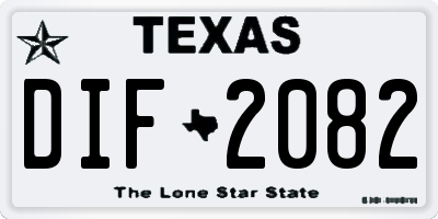 TX license plate DIF2082