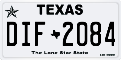 TX license plate DIF2084