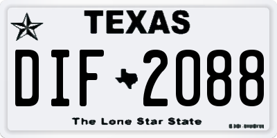 TX license plate DIF2088
