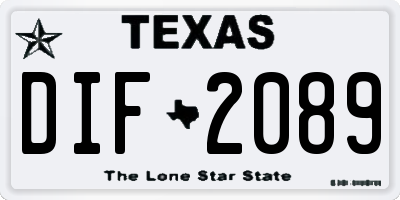 TX license plate DIF2089