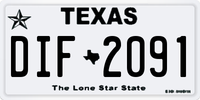 TX license plate DIF2091