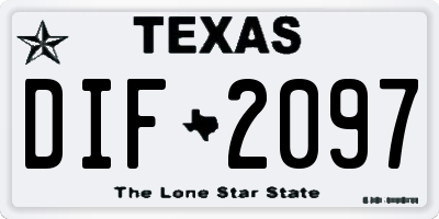 TX license plate DIF2097