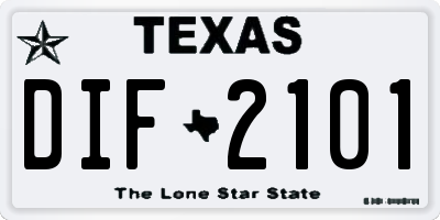TX license plate DIF2101