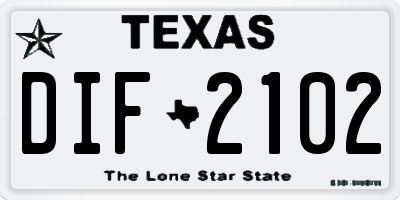 TX license plate DIF2102