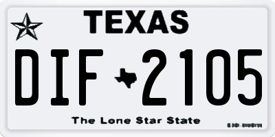TX license plate DIF2105