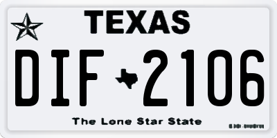 TX license plate DIF2106