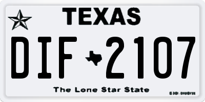 TX license plate DIF2107