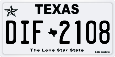 TX license plate DIF2108