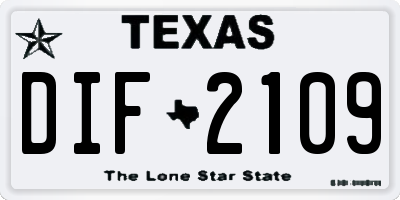TX license plate DIF2109