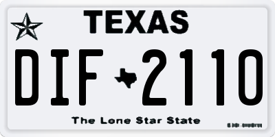 TX license plate DIF2110