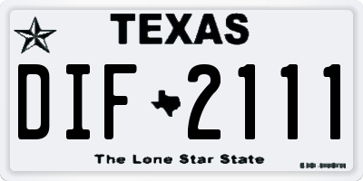 TX license plate DIF2111