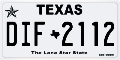 TX license plate DIF2112