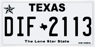 TX license plate DIF2113