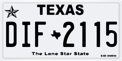 TX license plate DIF2115