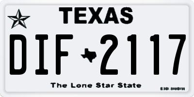 TX license plate DIF2117