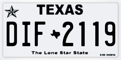 TX license plate DIF2119