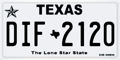TX license plate DIF2120