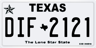 TX license plate DIF2121