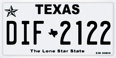 TX license plate DIF2122