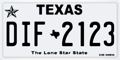 TX license plate DIF2123