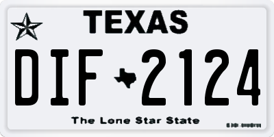 TX license plate DIF2124