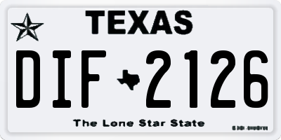 TX license plate DIF2126