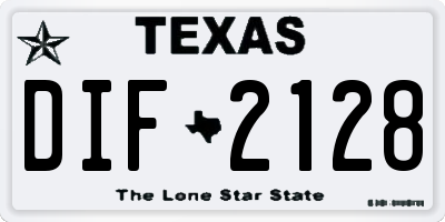 TX license plate DIF2128