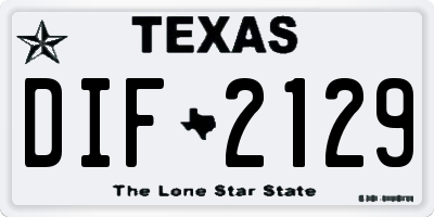 TX license plate DIF2129