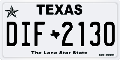 TX license plate DIF2130