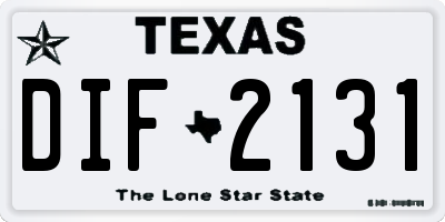 TX license plate DIF2131
