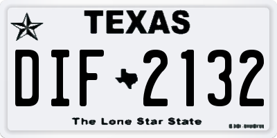 TX license plate DIF2132