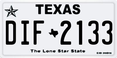 TX license plate DIF2133
