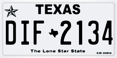 TX license plate DIF2134